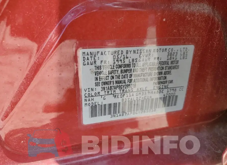 3N1AB7AP8GY285018 Photo# 12