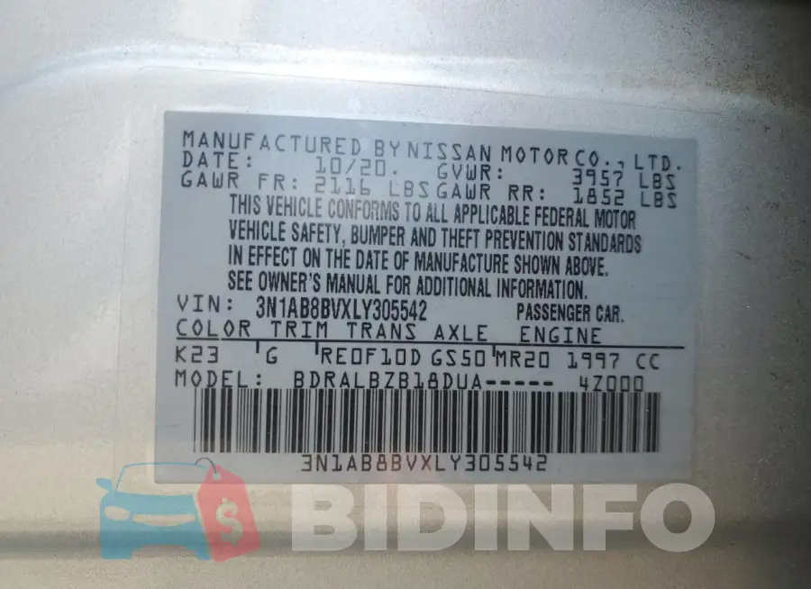 3N1AB8BVXLY305542 Photo# 12