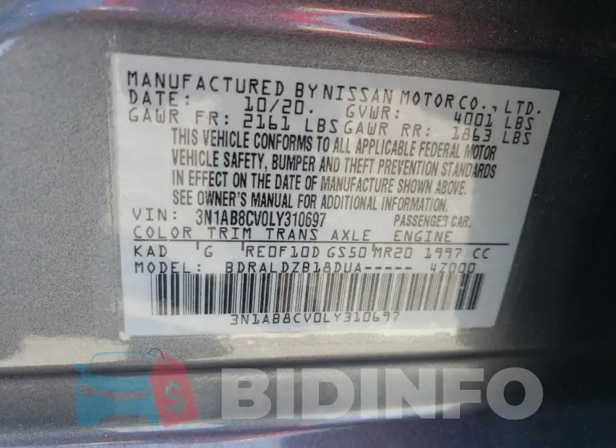 3N1AB8CV0LY310697 Photo# 12