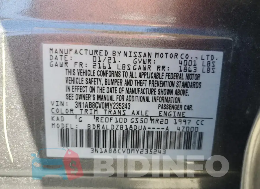 3N1AB8CV0MY235243 Photo# 12