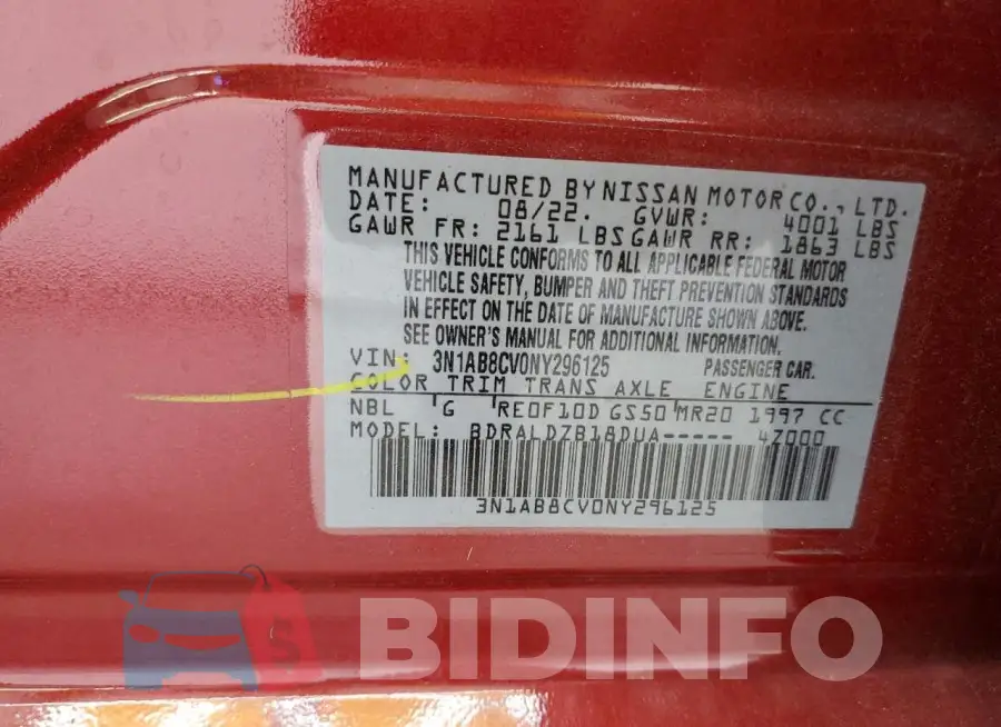 3N1AB8CV0NY296125 Photo# 12