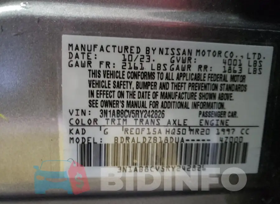 3N1AB8CV5RY242826 Photo# 12