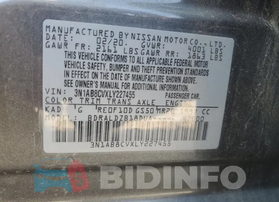 3N1AB8CVXLY227455 Photo# 12