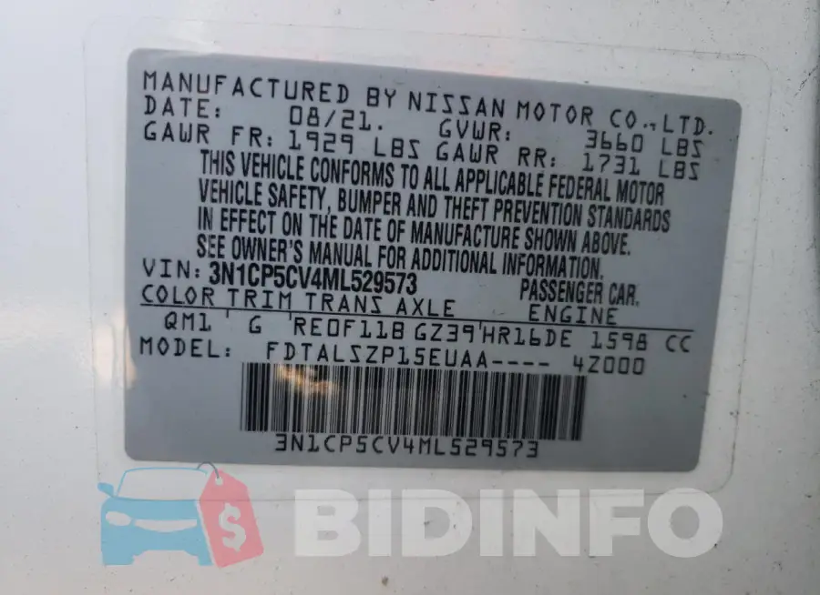 3N1CP5CV4ML529573 Photo# 13