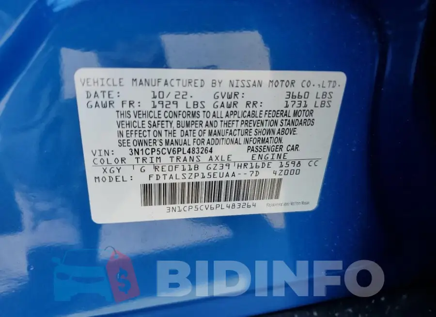 3N1CP5CV6PL483264 Photo# 14