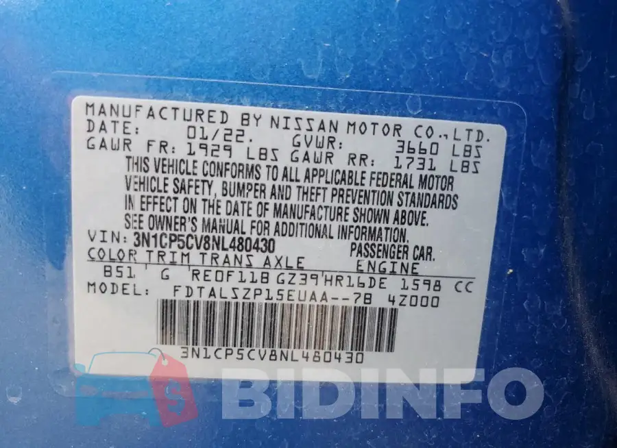 3N1CP5CV8NL480430 Photo# 12