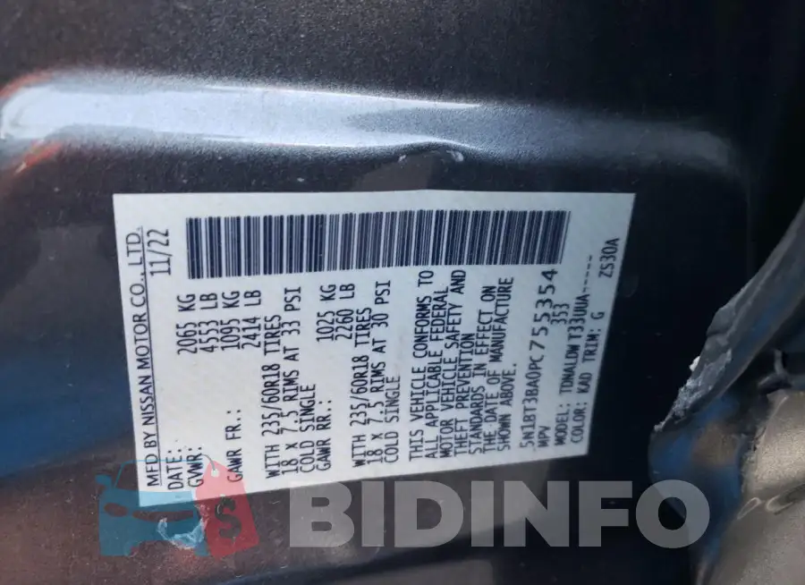 5N1BT3BA0PC755354 Photo# 12