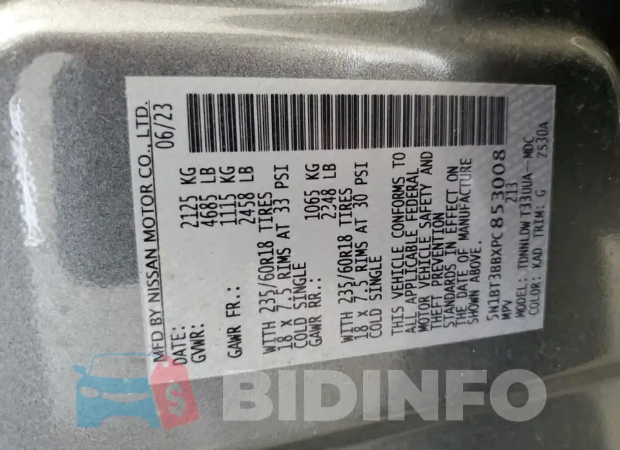 5N1BT3BBXPC853008 Photo# 13