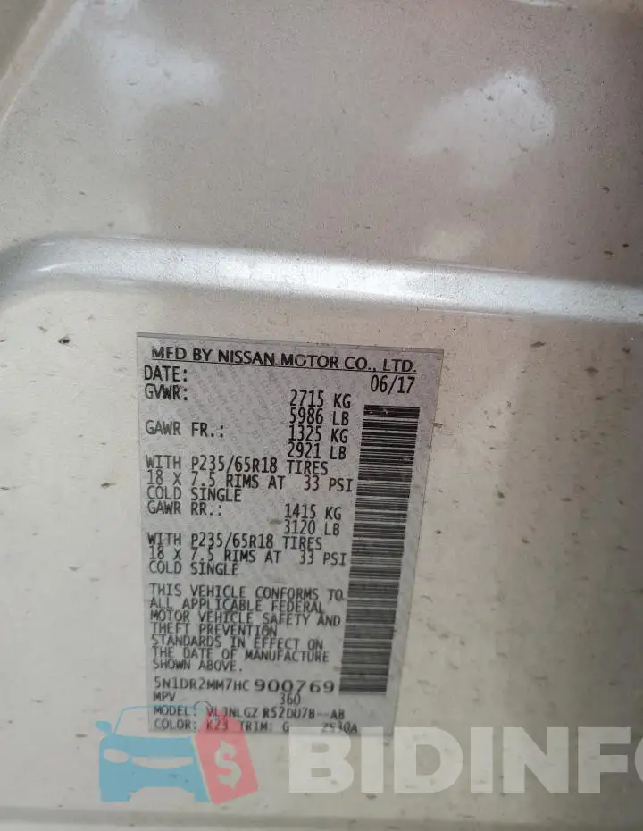 5N1DR2MM7HC900769 Photo# 12