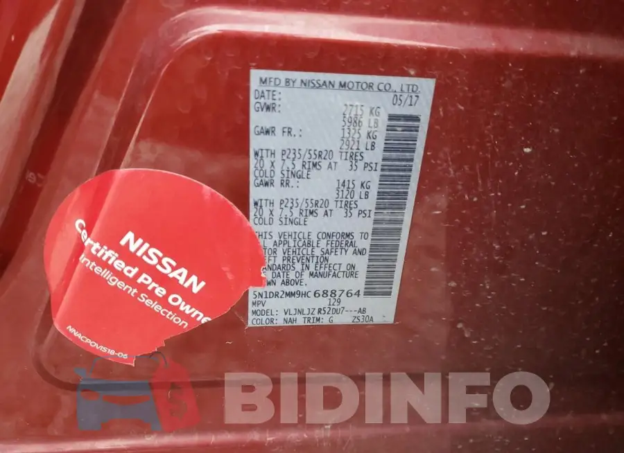 5N1DR2MM9HC688764 Photo# 13