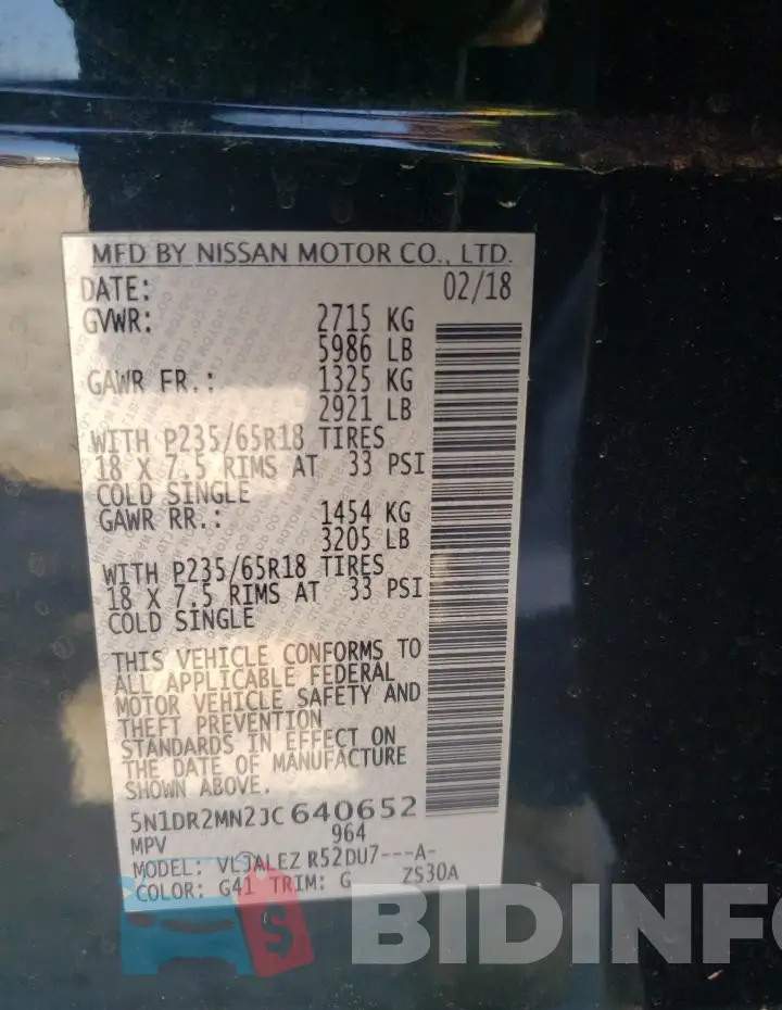 5N1DR2MN2JC640652 Photo# 13