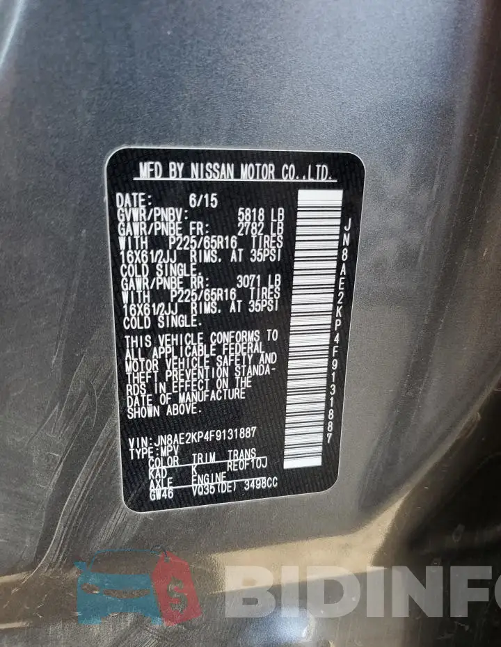 JN8AE2KP4F9131887 Photo# 13