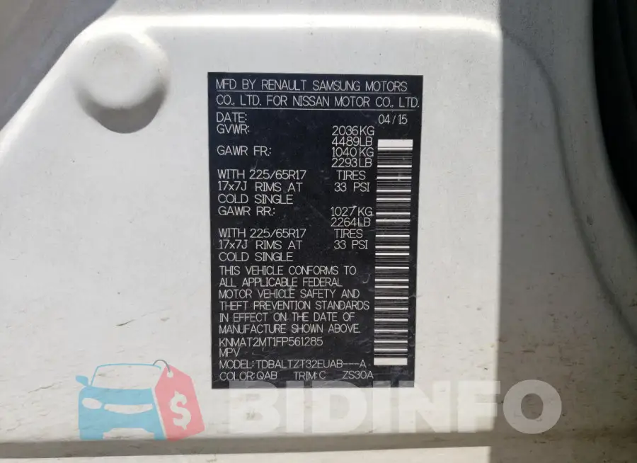 KNMAT2MT1FP561285 Photo# 14