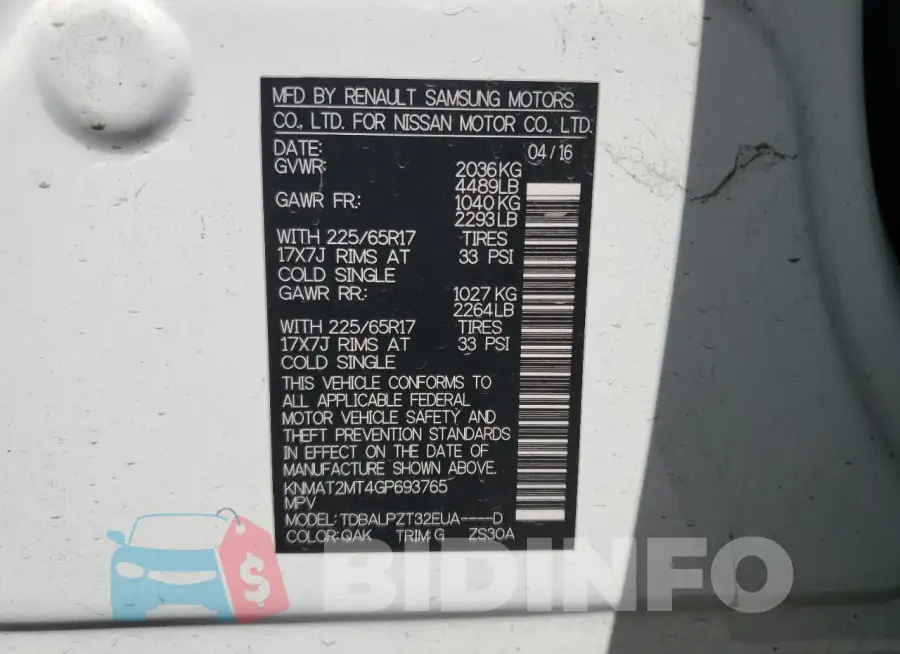 KNMAT2MT4GP693765 Photo# 13
