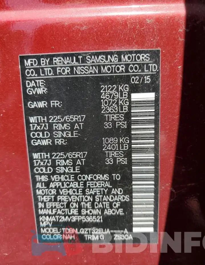 KNMAT2MV3FP536521 Photo# 13
