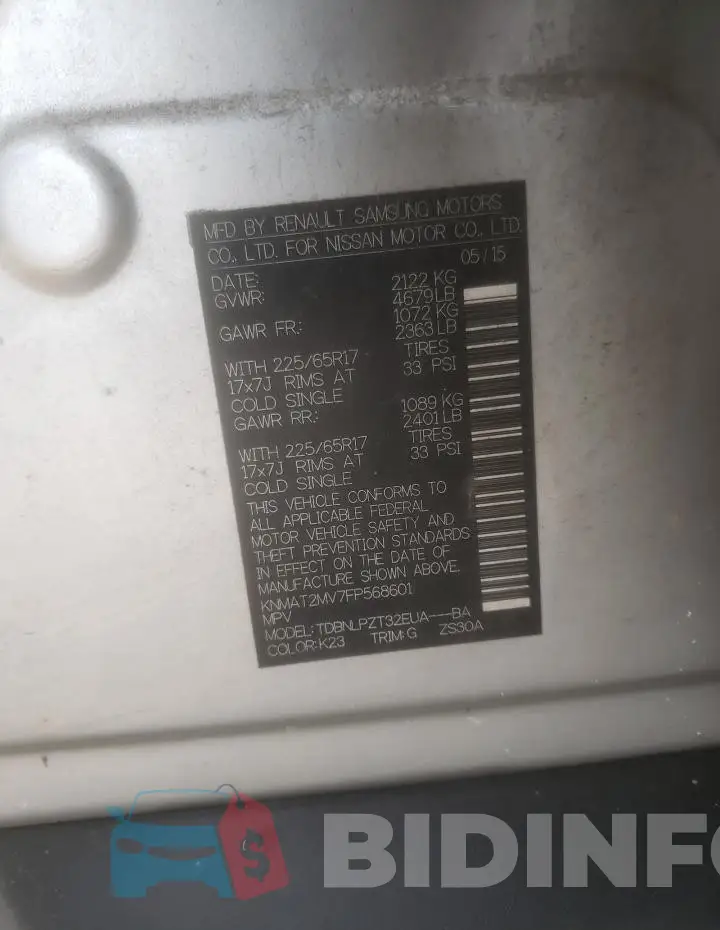 KNMAT2MV7FP568601 Photo# 12