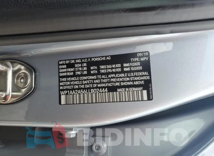 WP1AA2A56LLB02444 Photo# 14