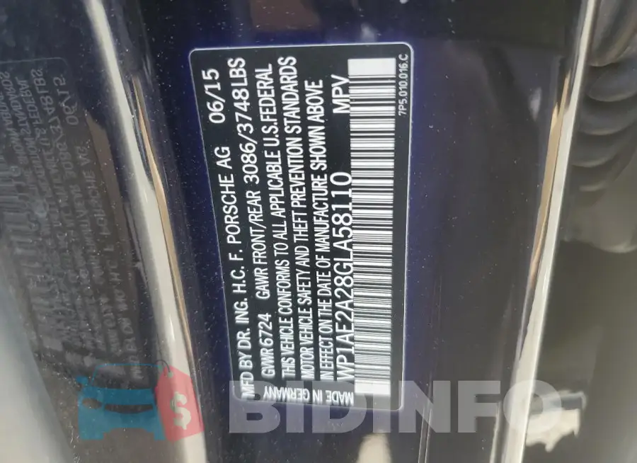 WP1AE2A28GLA58110 Photo# 13