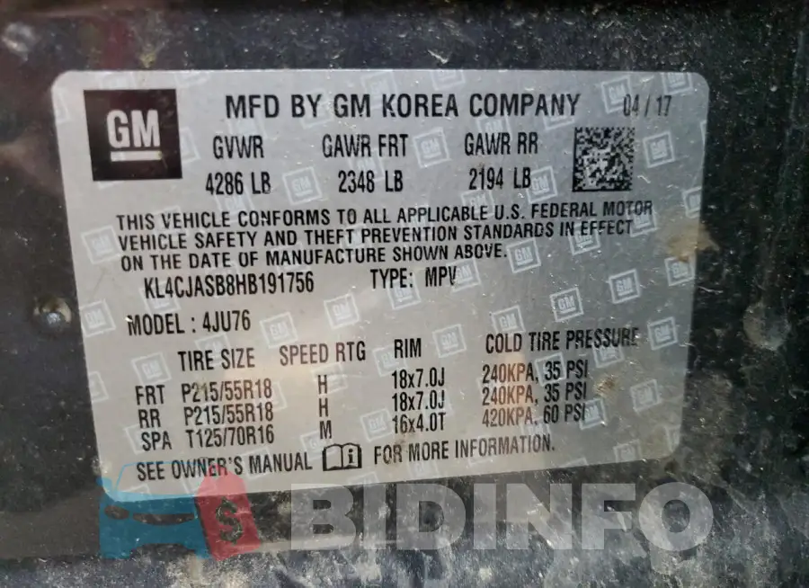 KL4CJASB8HB191756 Photo# 12