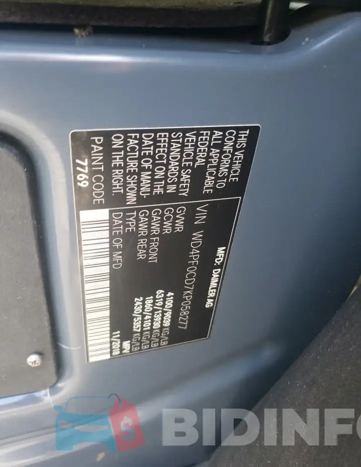 WD4PF0CD7KP058277 Photo# 13