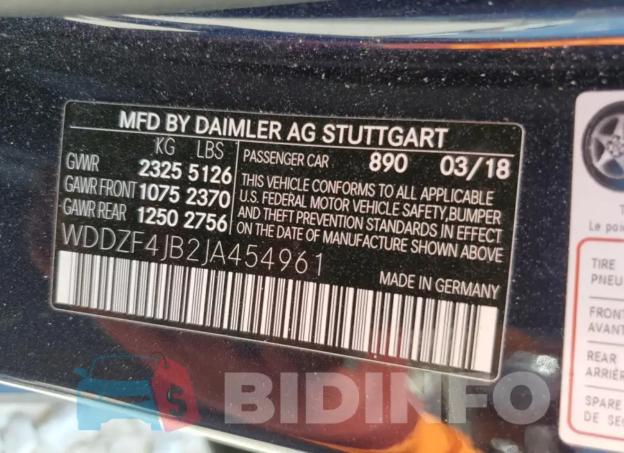 WDDZF4JB2JA454961 Photo# 12