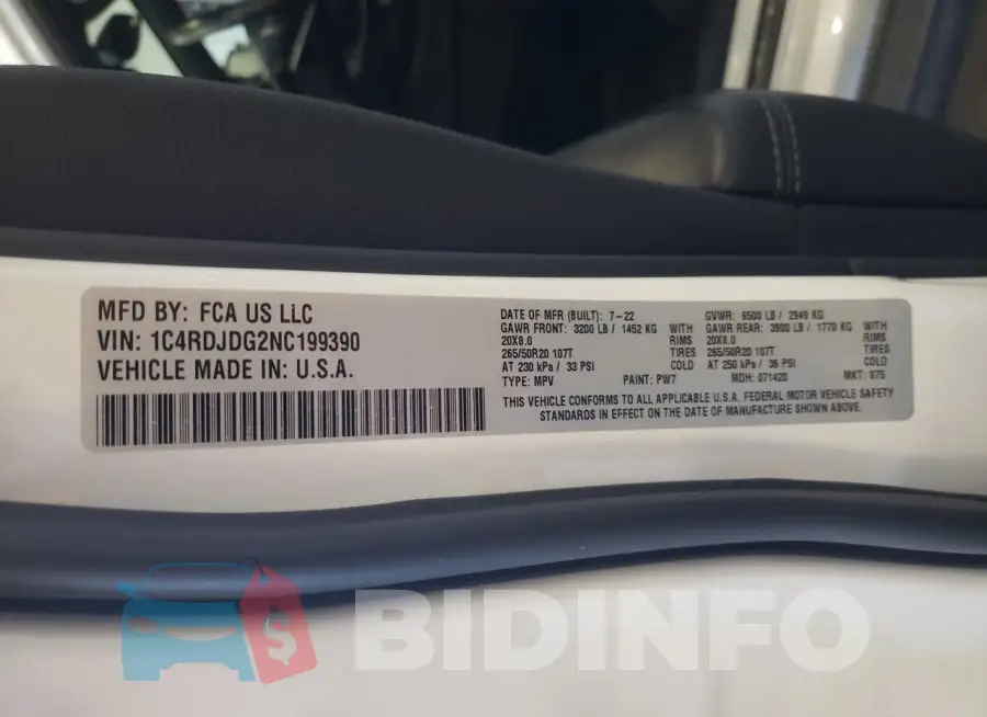 1C4RDJDG2NC199390 Photo# 13