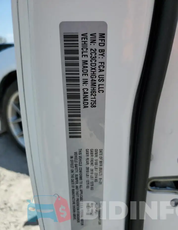 2C3CDXHG4MH621758 Photo# 13