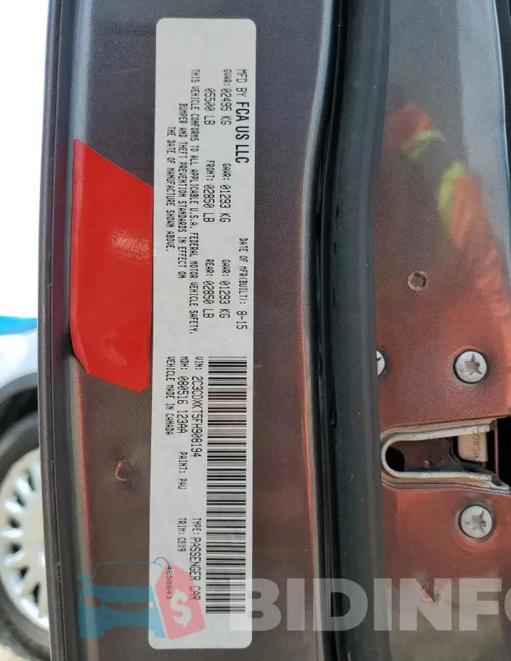 2C3CDXKT5FH908194 Photo# 13