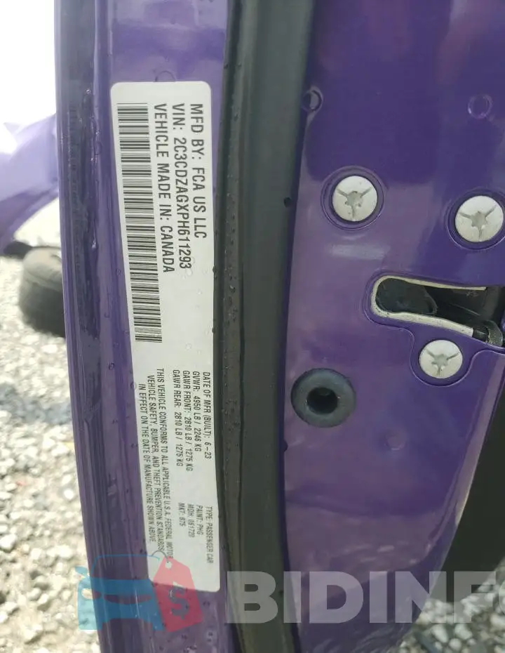 2C3CDZAGXPH611293 Photo# 12
