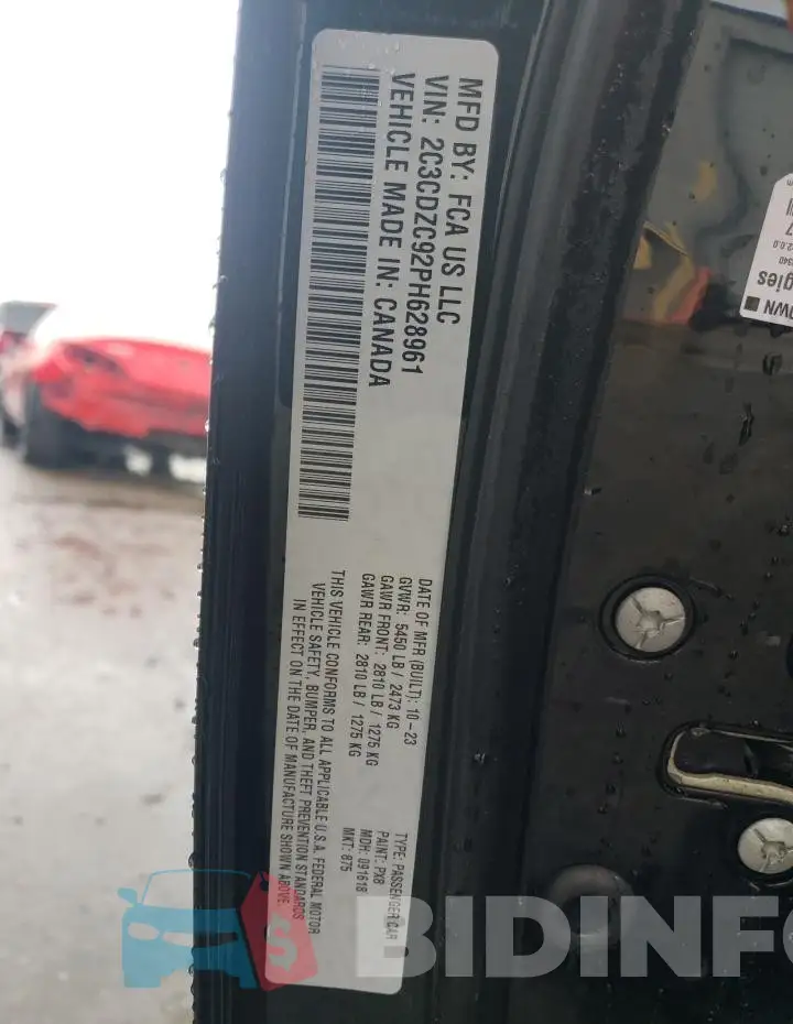 2C3CDZC92PH628961 Photo# 13
