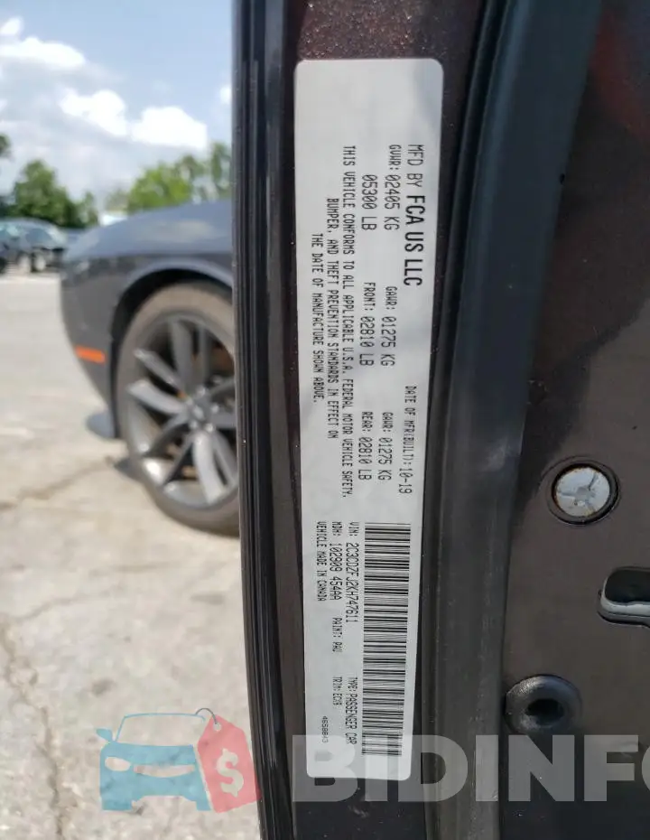 2C3CDZFJ2KH747611 Photo# 12