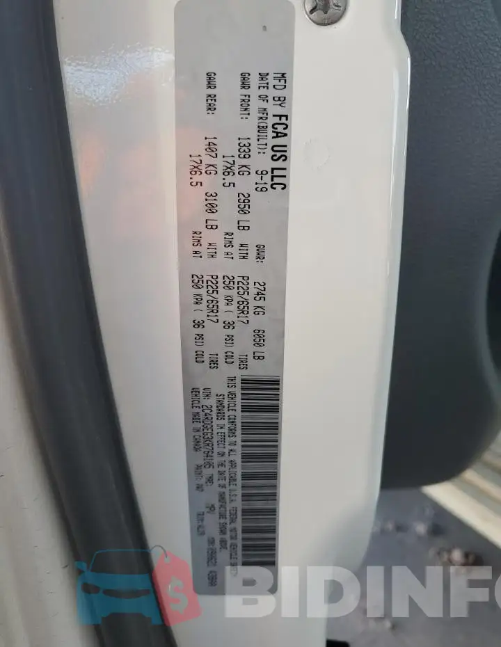 2C4RDGEG3KR764105 Photo# 13