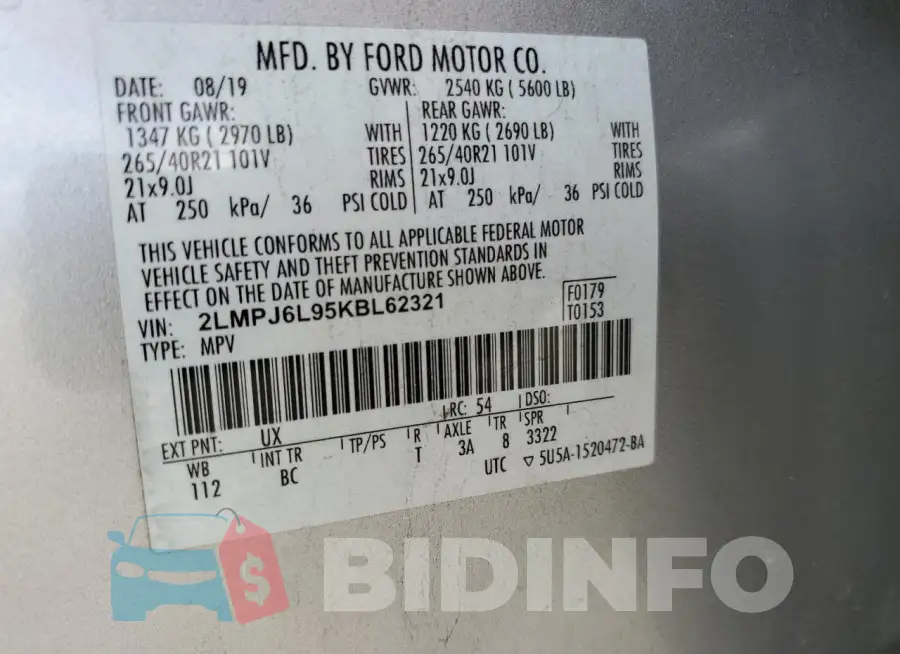 2LMPJ6L95KBL62321 Photo# 12