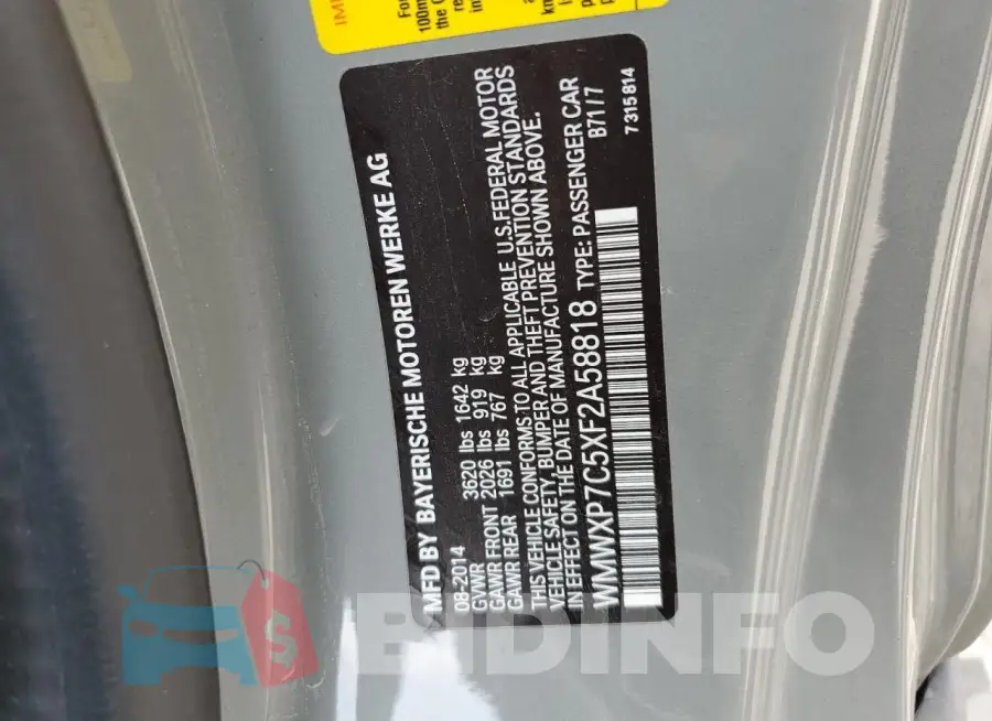 WMWXP7C5XF2A58818 Photo# 12