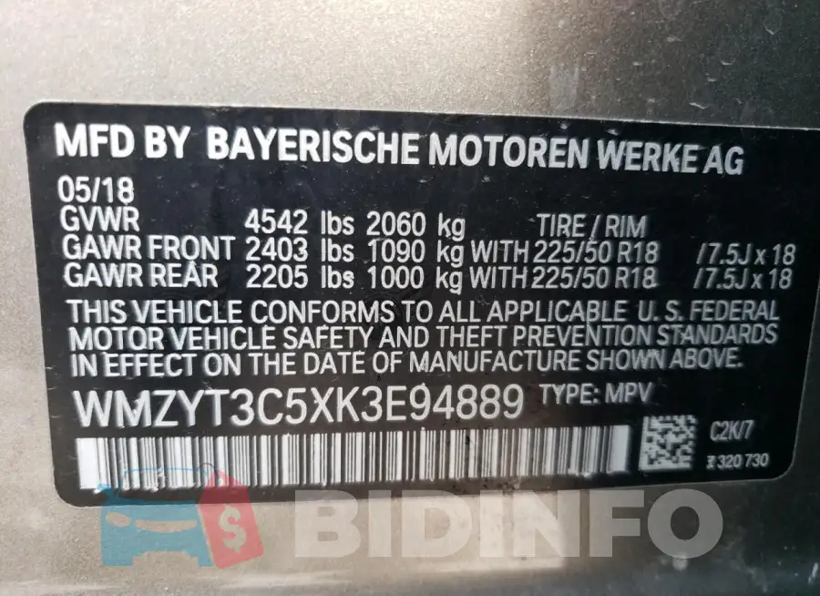 WMZYT3C5XK3E94889 Photo# 14