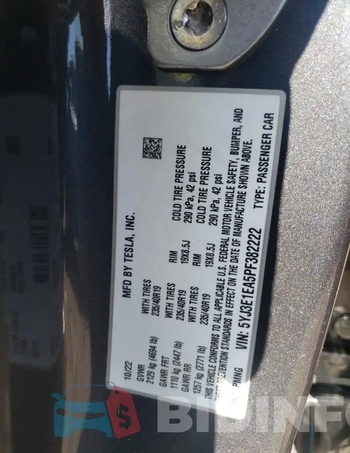 5YJ3E1EA5PF382222 Photo# 12