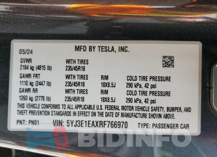 5YJ3E1EAXRF766970 Photo# 12
