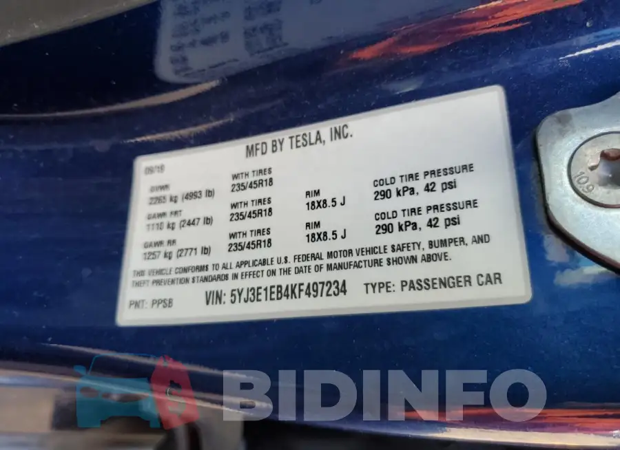 5YJ3E1EB4KF497234 Photo# 12