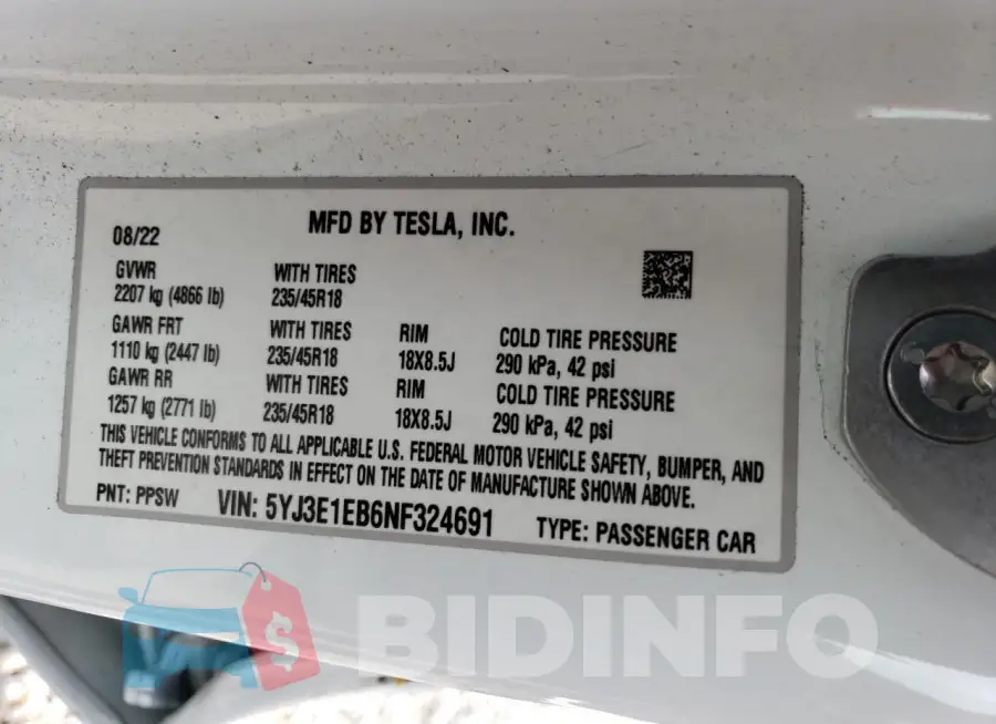 5YJ3E1EB6NF324691 Photo# 12