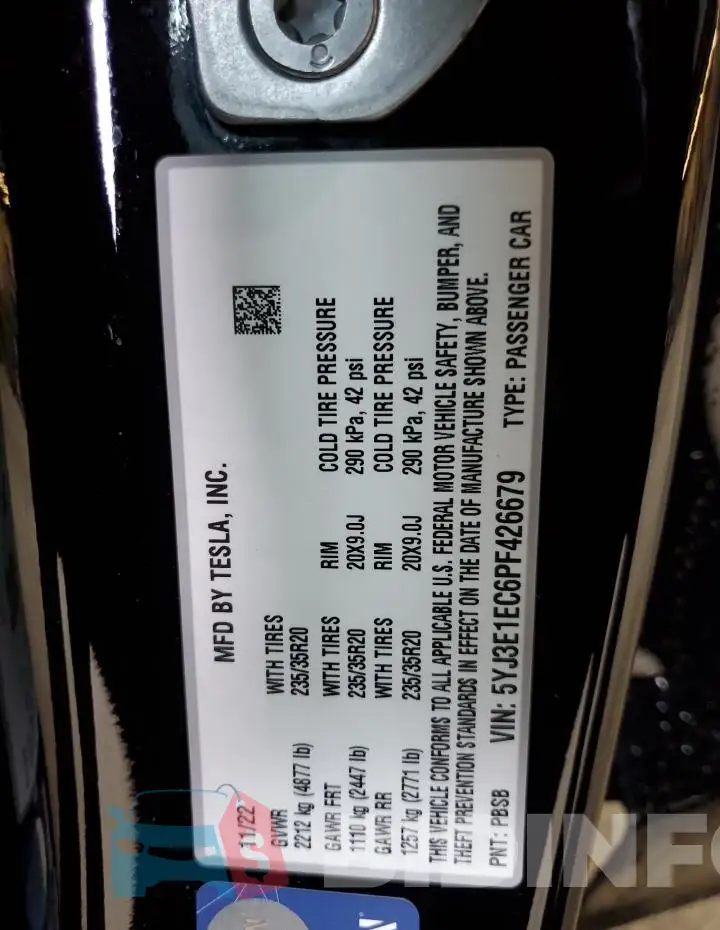5YJ3E1EC6PF426679 Photo# 12
