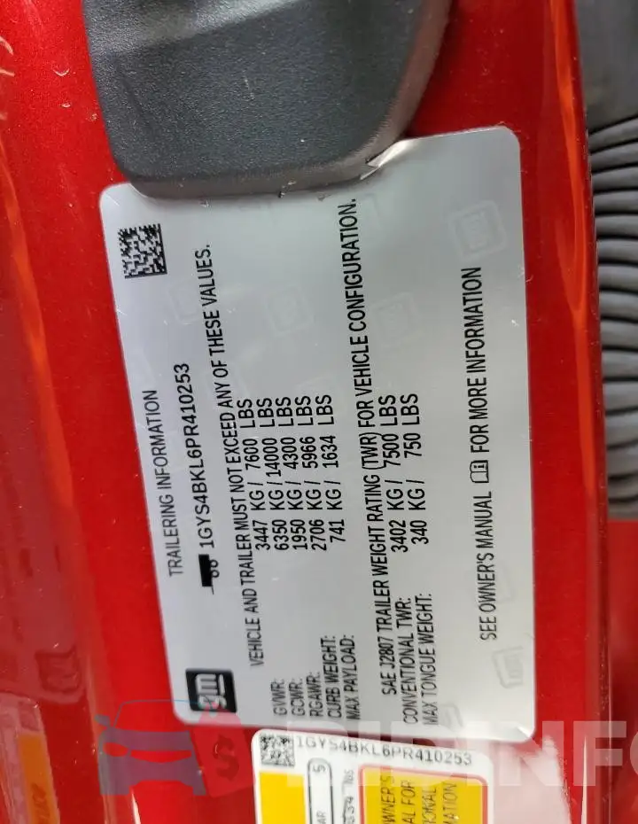 1GYS4BKL6PR410253 Photo# 13