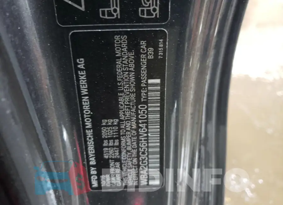 WBA2G3C56HV641050 Photo# 12