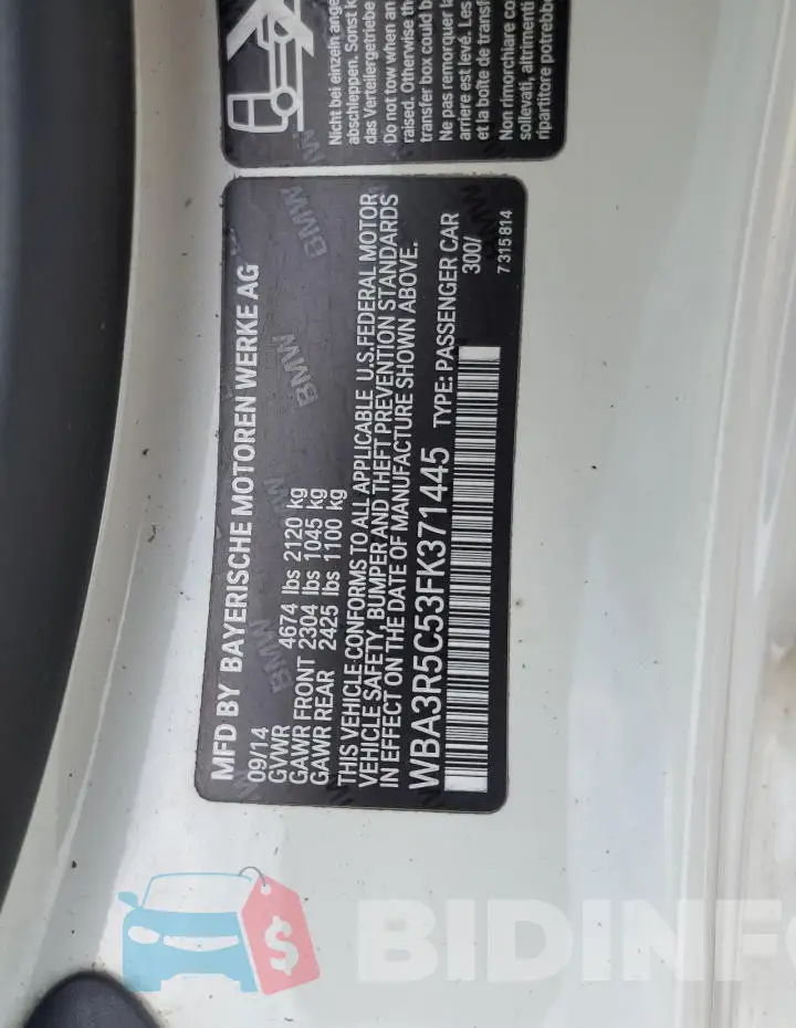 WBA3R5C53FK371445 Photo# 12