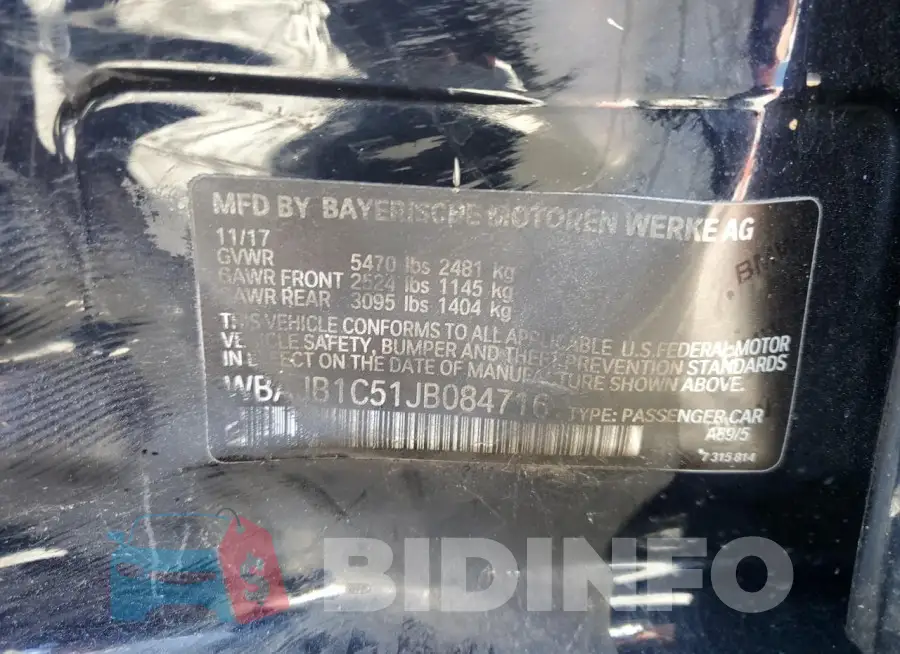 WBAJB1C51JB084716 Photo# 12