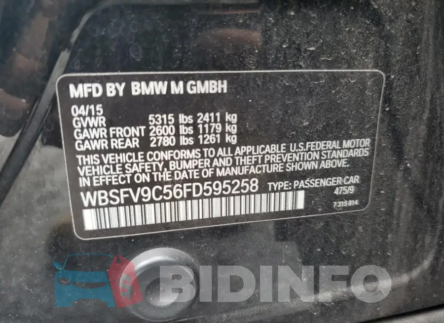 WBSFV9C56FD595258 Photo# 12