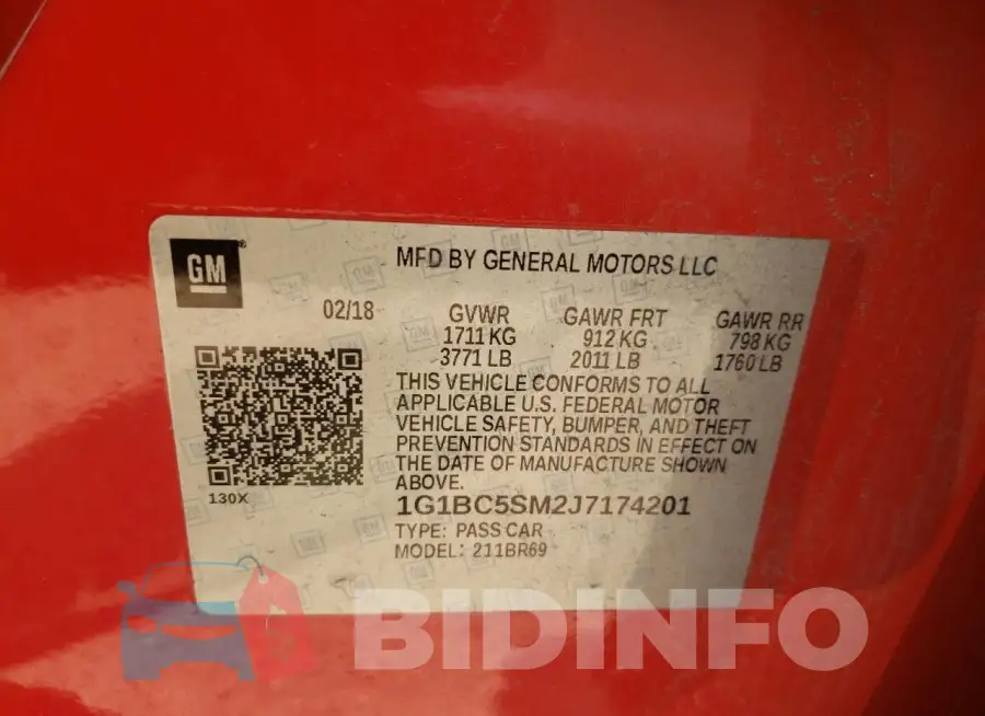 1G1BC5SM2J7174201 Photo# 12