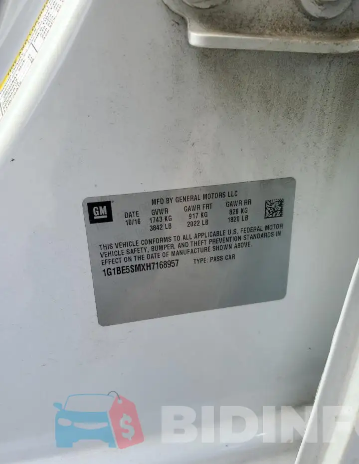 1G1BE5SMXH7168957 Photo# 12