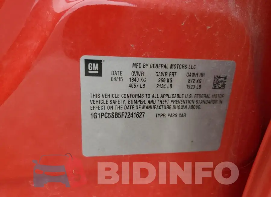 1G1PC5SB5F7241627 Photo# 12