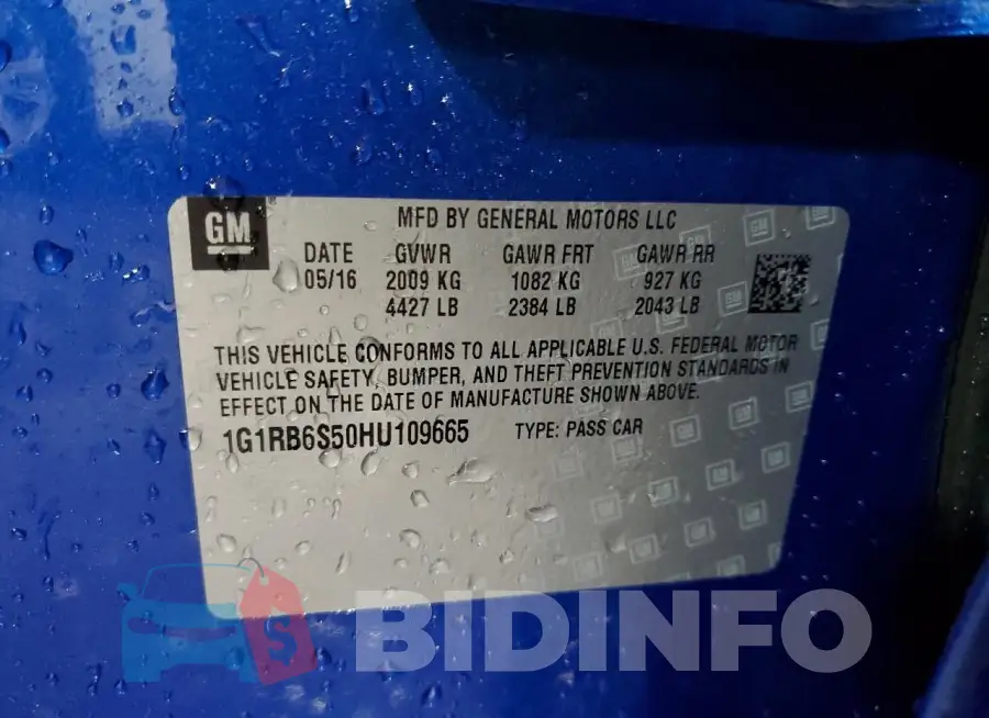 1G1RB6S50HU109665 Photo# 13