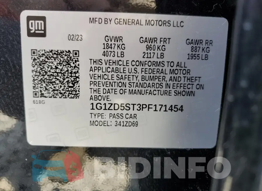1G1ZD5ST3PF171454 Photo# 13